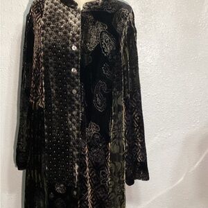 Koos Vintage of course velvet tunic button up blouse size 1X